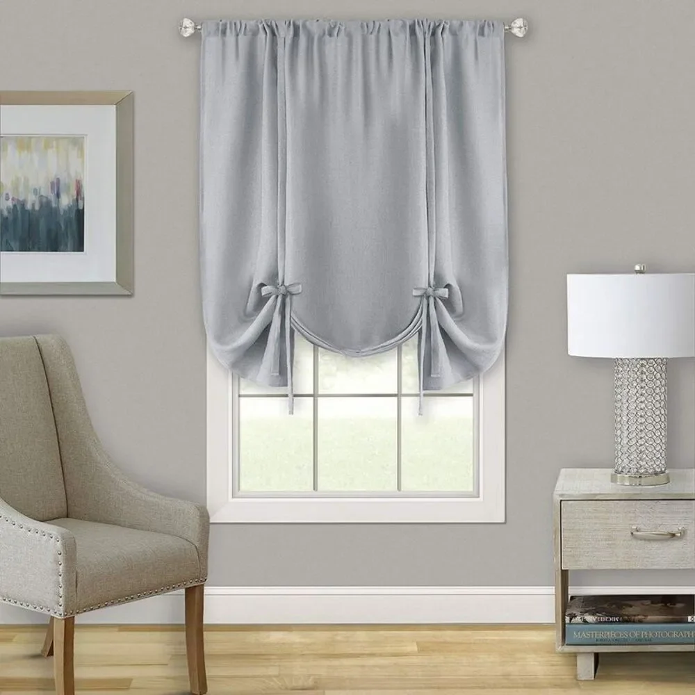 Woven Trends Two-Tone Window Curtain Shade Drapes, Room Darkening Shade with